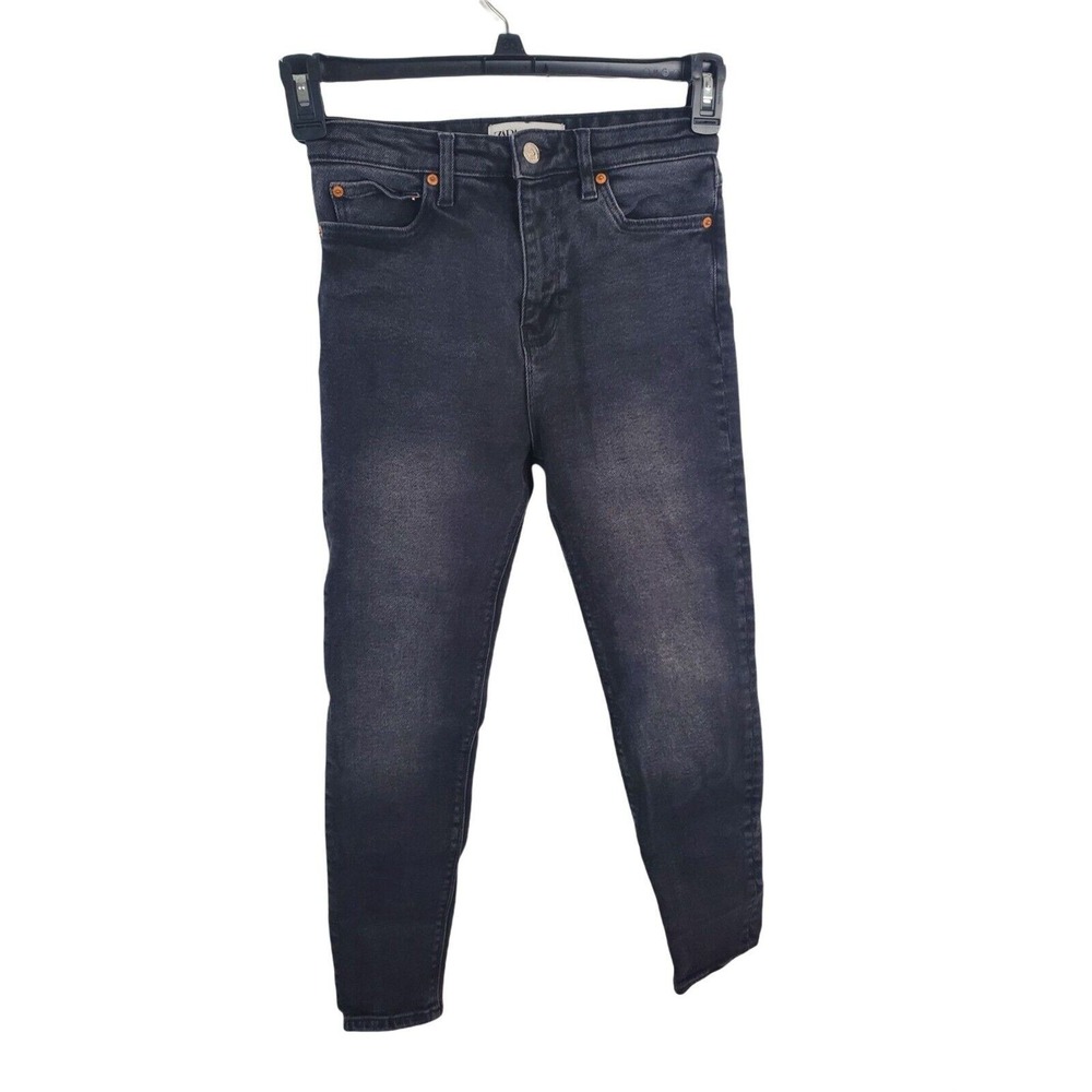 Zara Jeans 6 Womens Mid Rise Dark Wash Skinny Leg Black Casual Denim Bottoms
